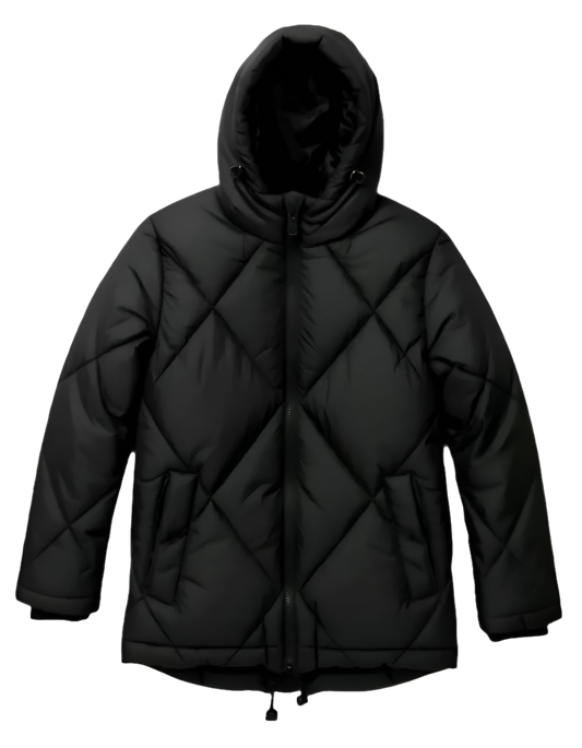 Quilted Black Fur lined Winter Jacket