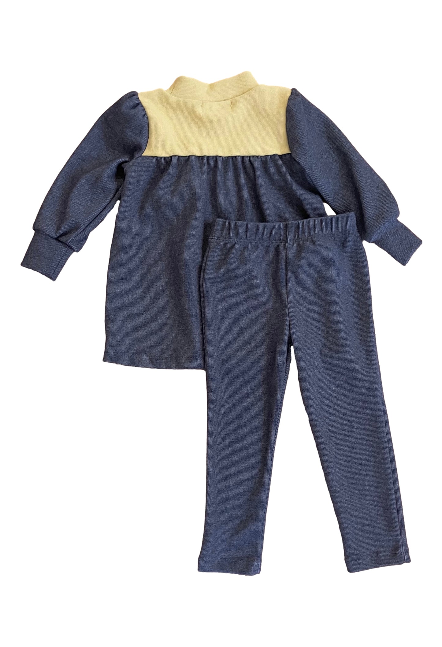 Charcoal and Winter Yellow Colorblock Baby Girl set