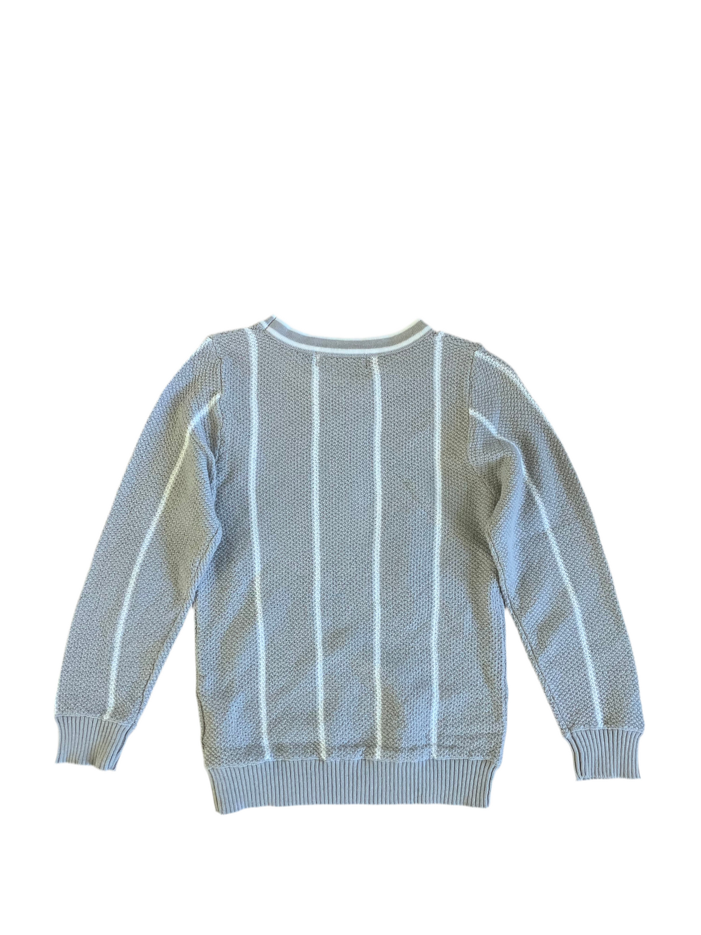 Grey Striped Knit Sweater