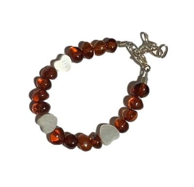 Pearl Hearts Baby Amber Bracelet