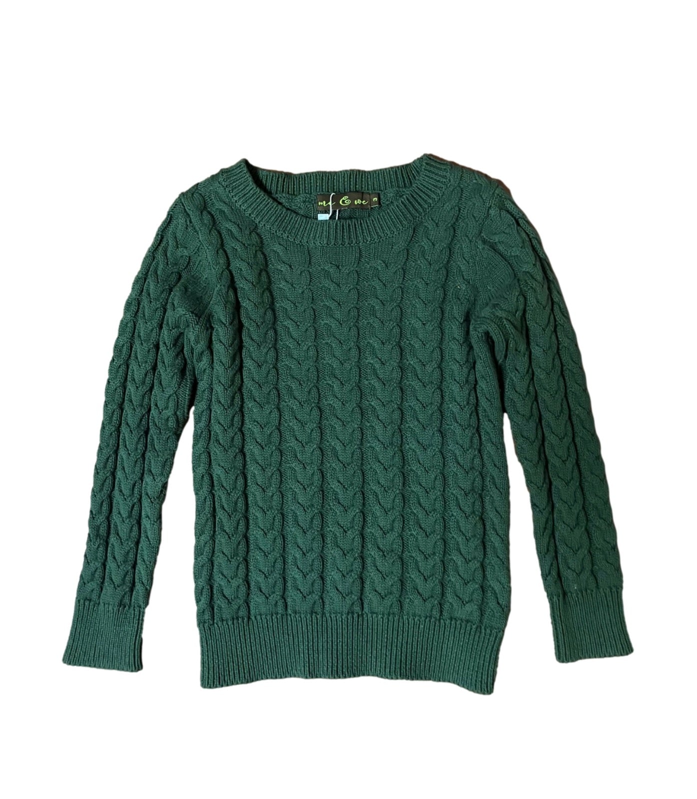 Green Cable Knit Sweater