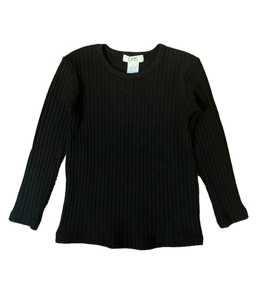 Long Sleeve Ribbed Knit Crew Neck Top