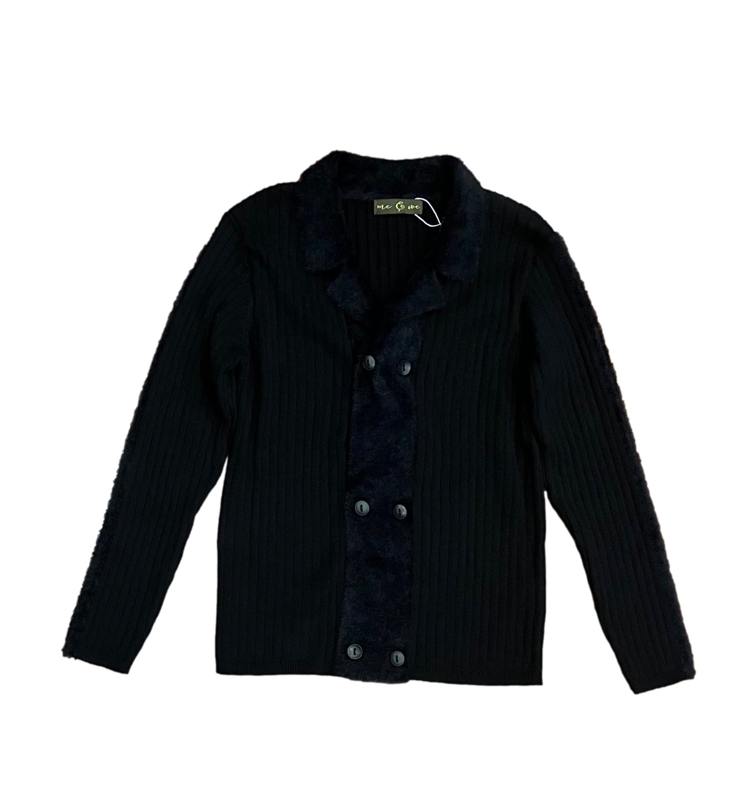 Knit Boys Blazer Ribbed With Mohair Stripe