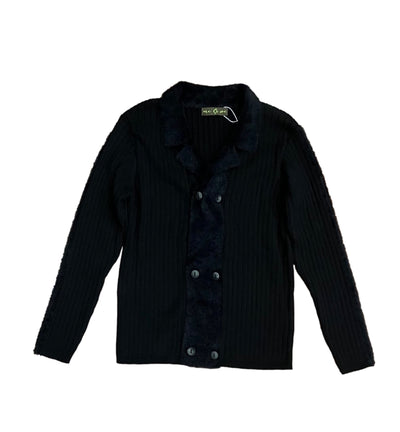Knit Boys Blazer Ribbed With Mohair Stripe