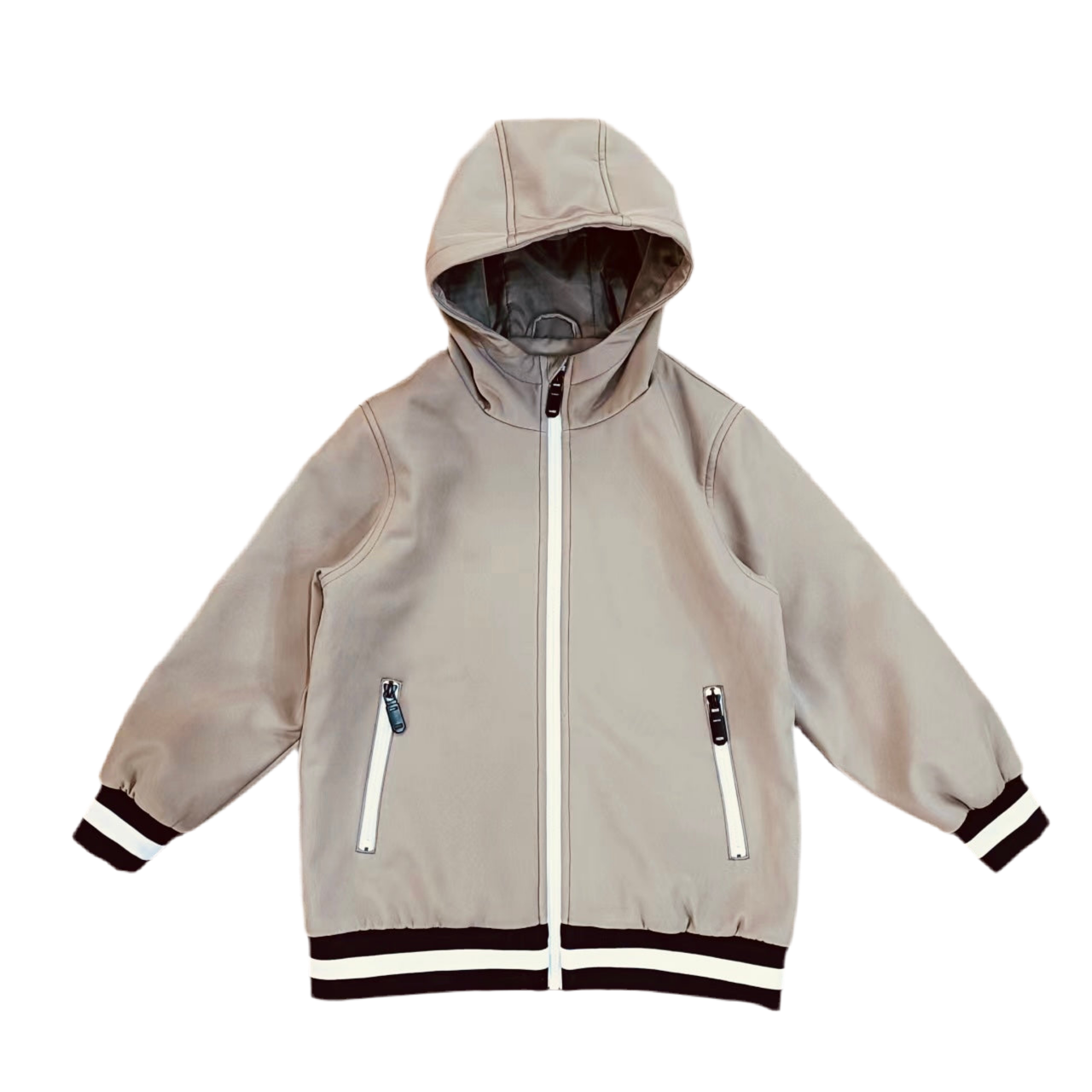 Jacket with striped cuff