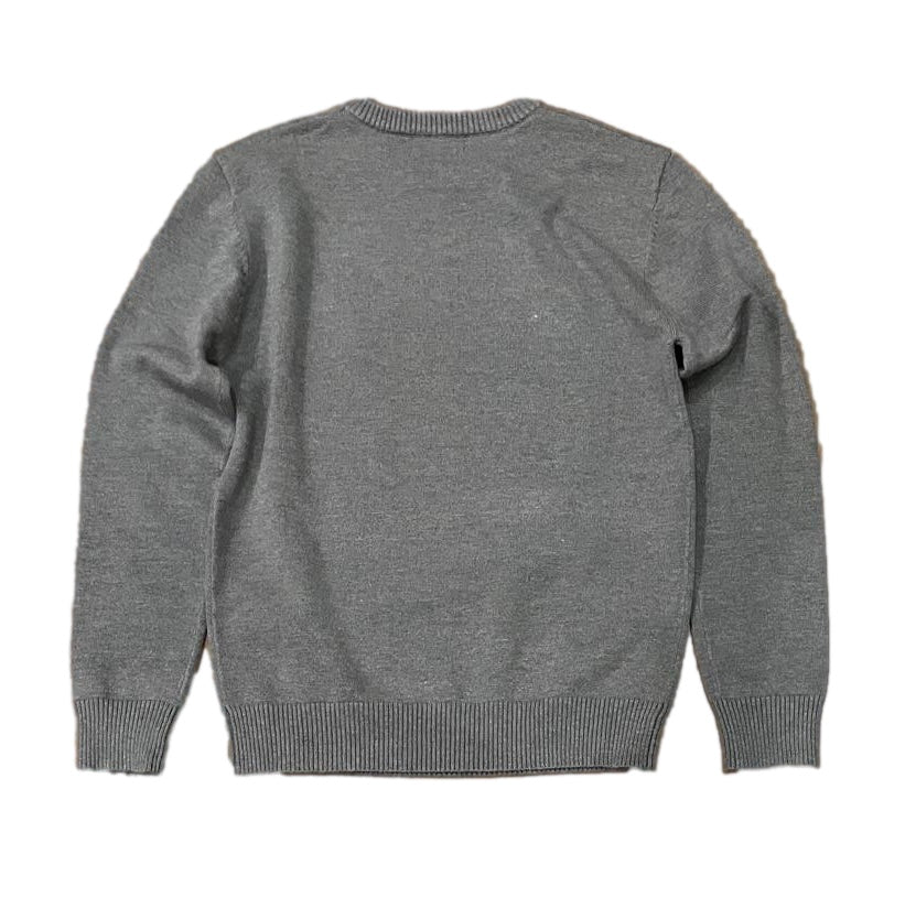 Center Emblem Knit Sweater, center logo knit sweater, center logo knit sweater, men’s emblem knit pullover, center crest sweater