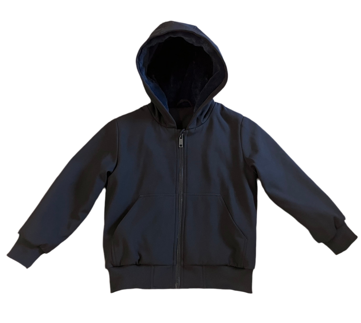 Fur Lined Hoodie Navy Inside