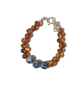 Baby Amber Bracelet with Lapis