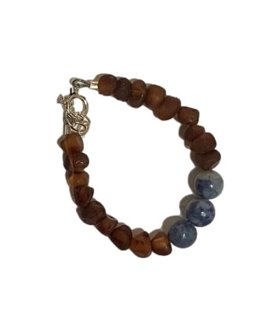 Baby Amber Bracelet with Lapis