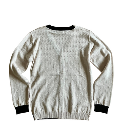 Pointelle cardigan v-neck top