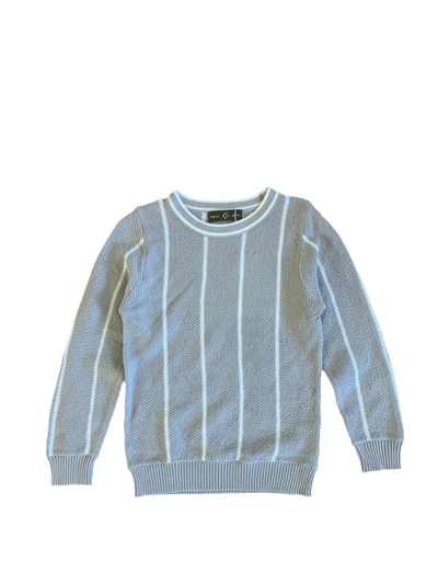 Grey Striped Knit Sweater
