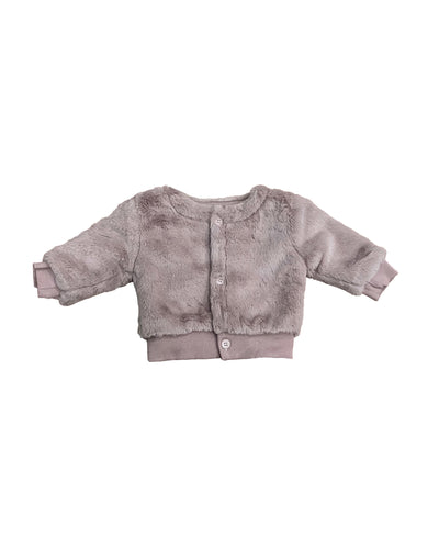 Cozy Ribbed Bonnet and Plush Jacket Set