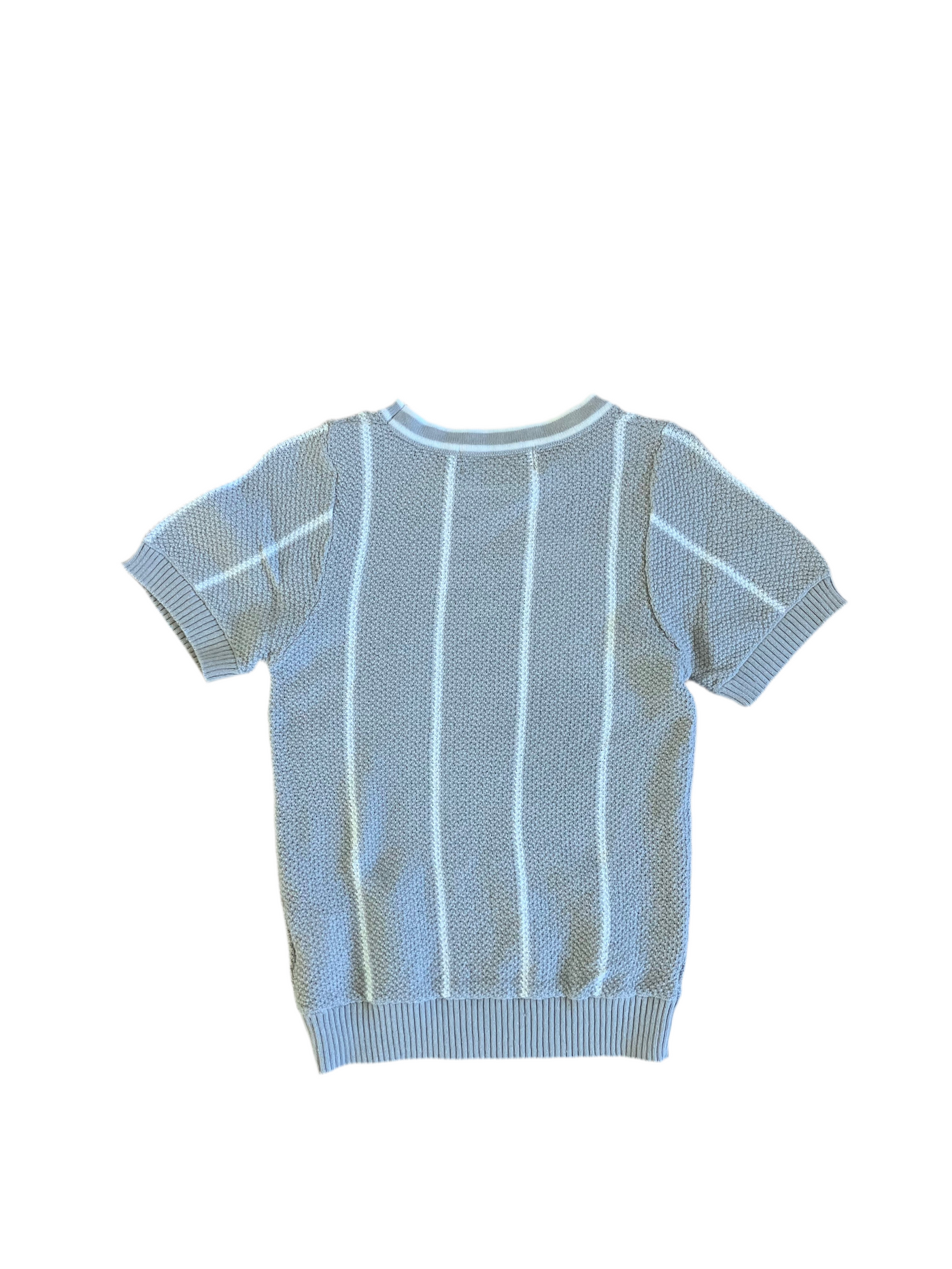Short sleeve Grey Stripe Knit Top