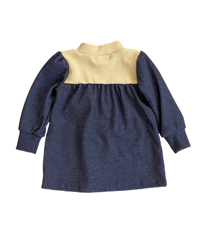 Charcoal and Winter Yellow Colorblock Baby Girl set,  charcoal baby girl outfit, winter yellow baby girl clothes, colorblock baby girl set