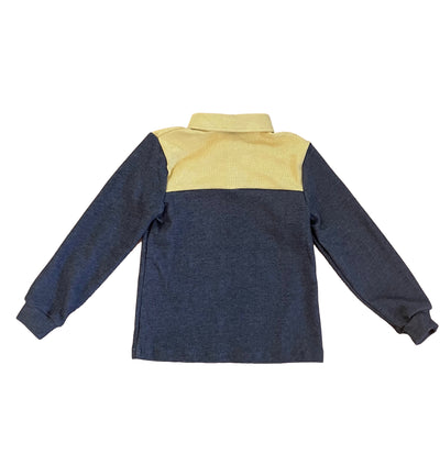 Charcoal and Winter Yellow Colorblock Collar Shirt, charcoal colorblock collar shirt, winter yellow button-up shirt, colorblock collared shirt