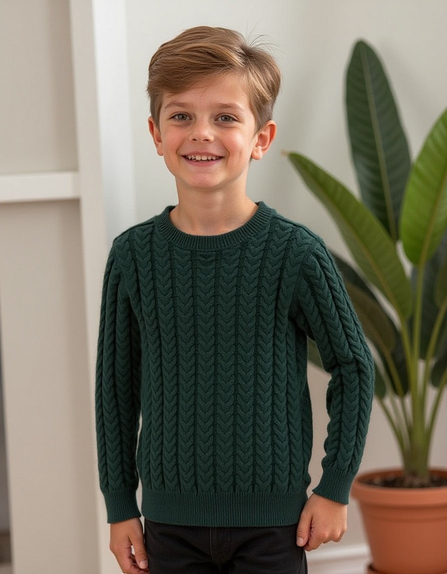 Green Cable Knit Sweater