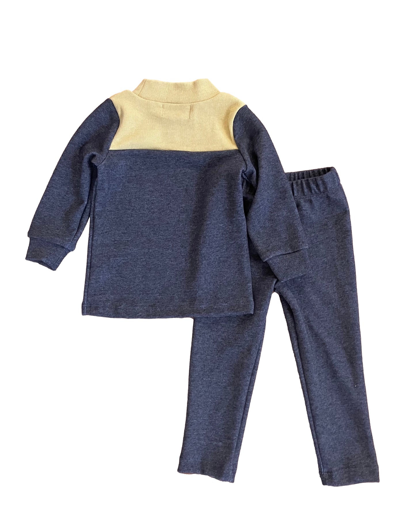 Charcoal and Winter Yellow Colorblock Baby Boy Set