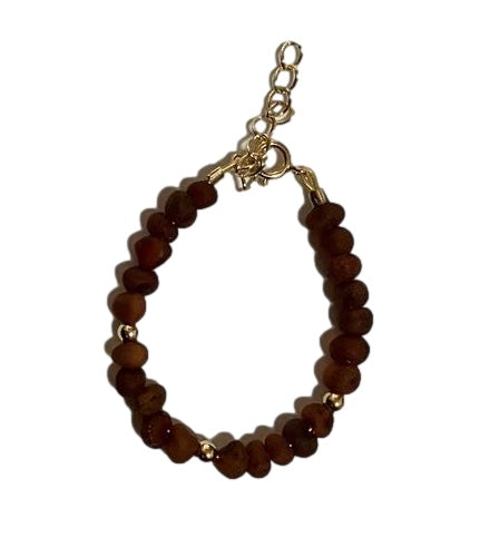 Gold Bead Baby Amber Bracelet