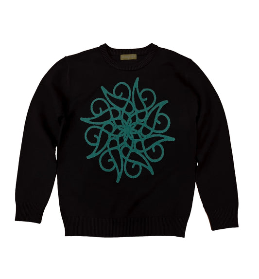 Emblem Sweater Black, black emblem logo sweater, men’s black emblem sweater, black crest pullover