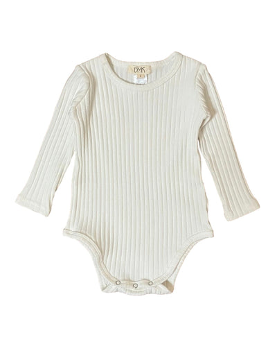 Long Sleeve Knit Rib Baby Dressy Bodysuit Crew Neck