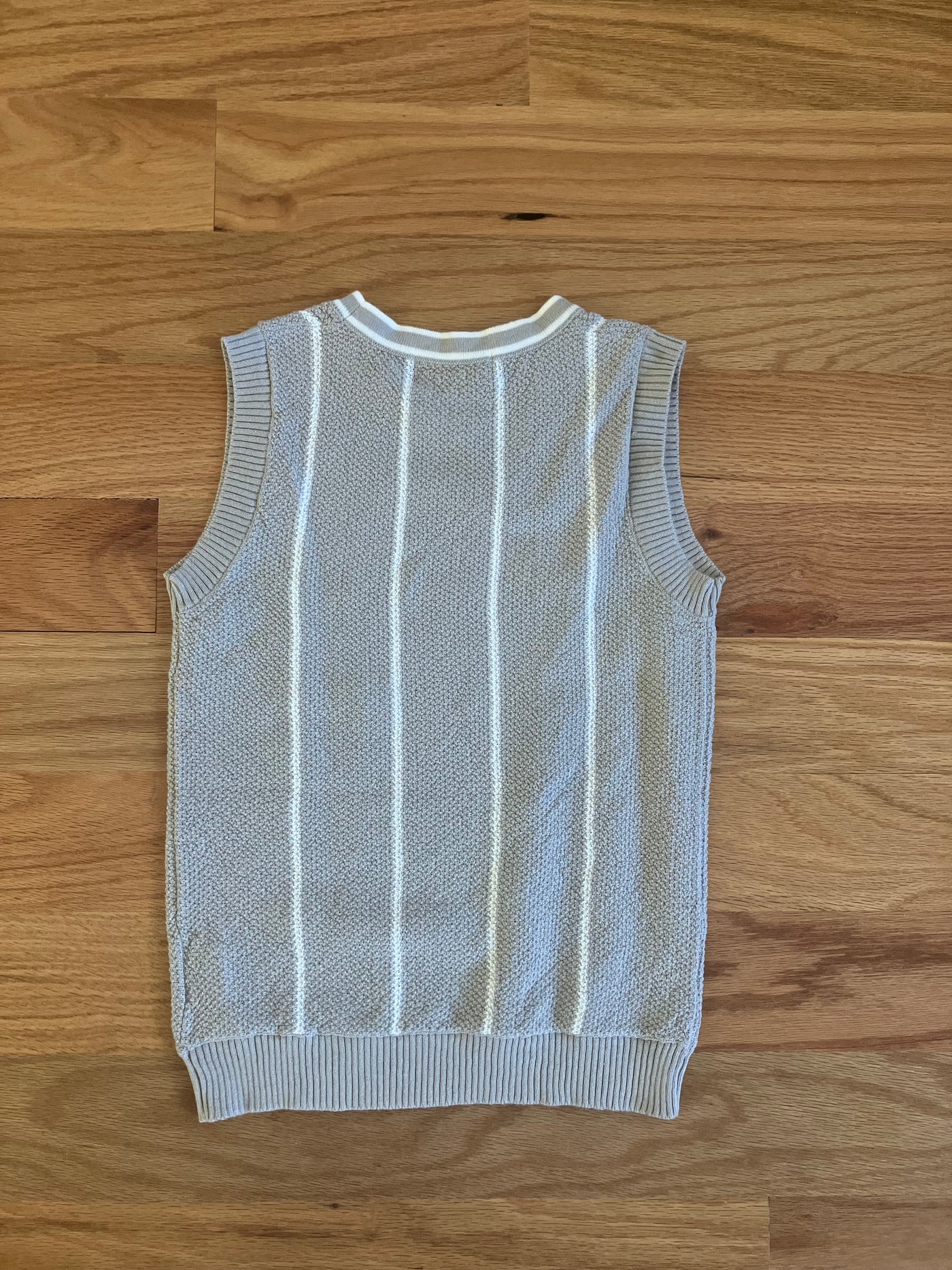 Grey Knit Striped Vest
