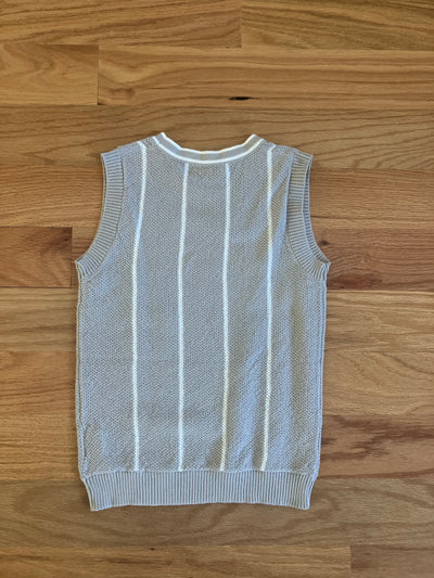 Grey Knit Striped Vest