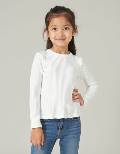 women’s ribbed knit crewneck shirt, long sleeve ribbed sweater top, stretch ribbed crew neck tee