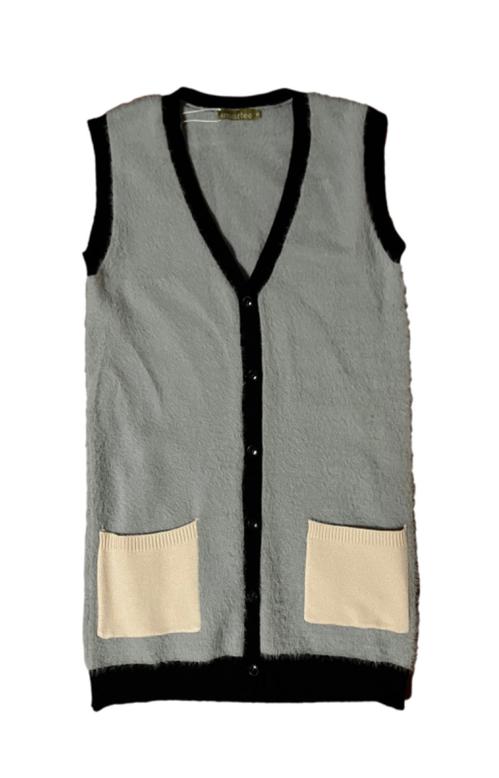 Mohair Knit Cardigan Vest