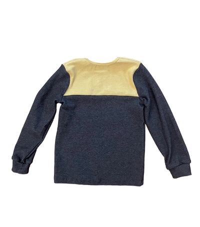 Charcoal and Winter Yellow Colorblock Baby Girl set,  charcoal baby girl outfit, winter yellow baby girl clothes, colorblock baby girl set