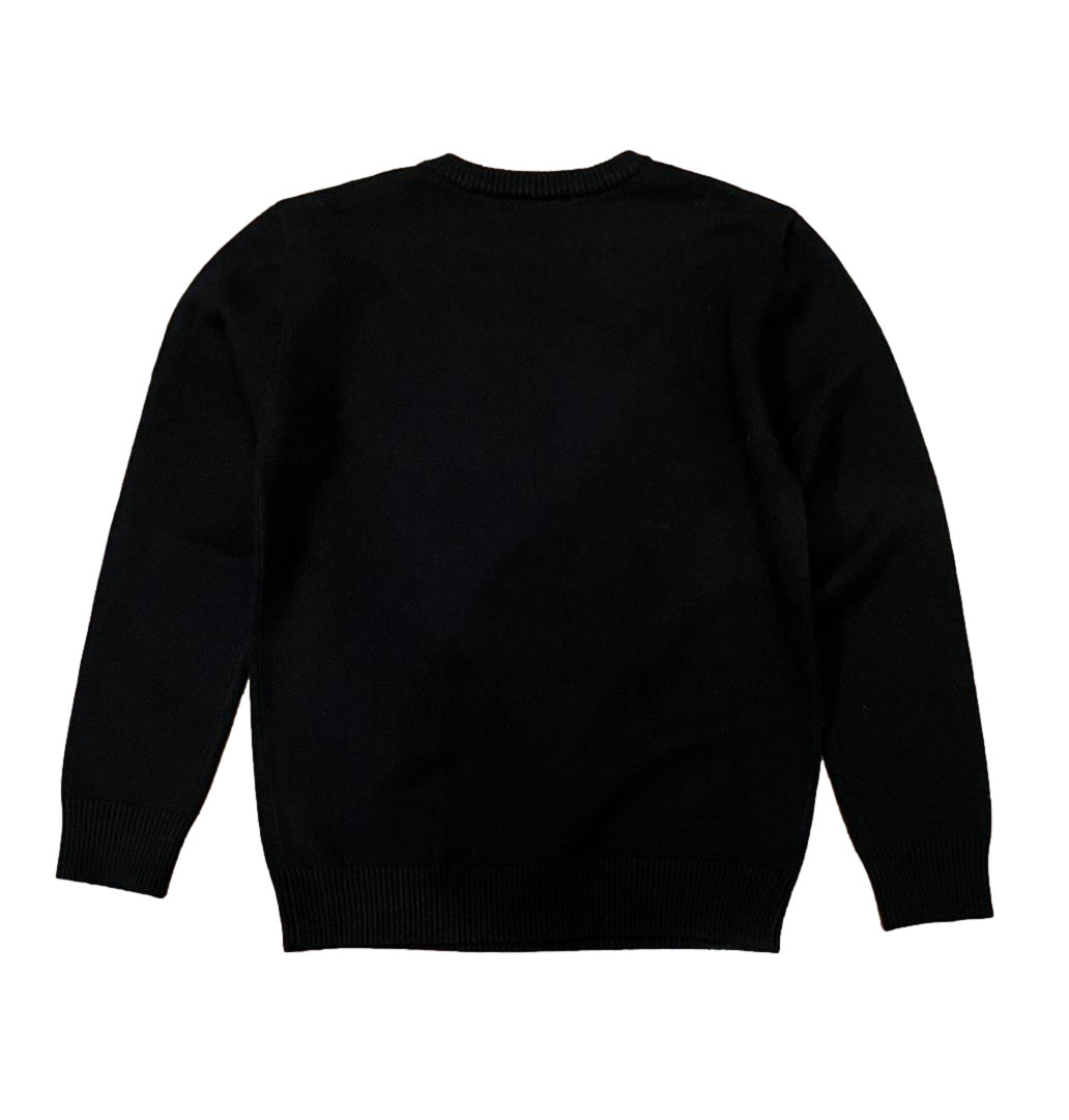 Emblem Sweater Black, black emblem logo sweater, men’s black emblem sweater, black crest pullover