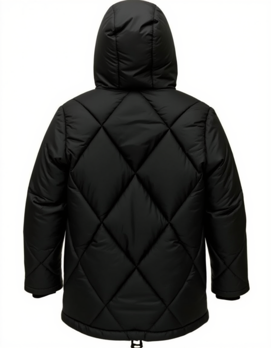 Quilted Black Fur lined Winter Jacket